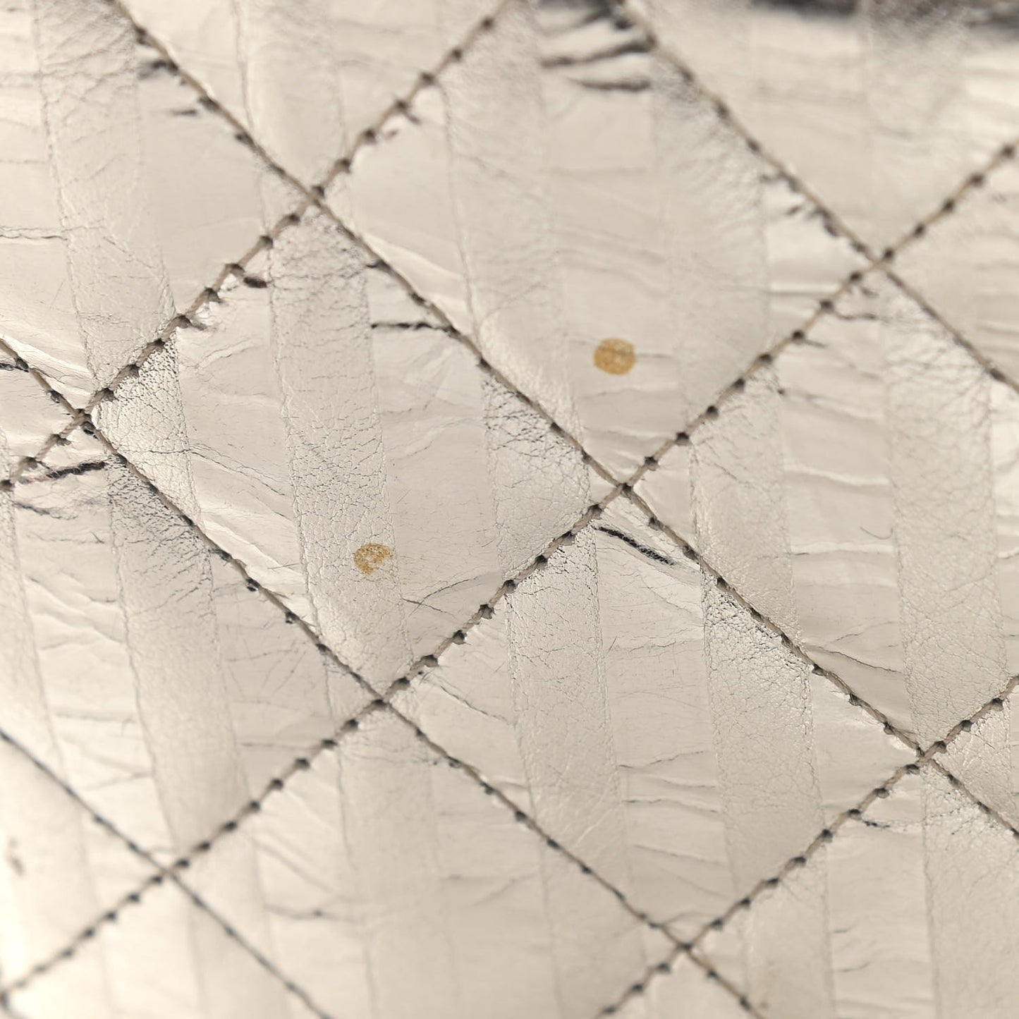 Metallic Striped Calfskin Reissue Wallet On Chain WOC Silver