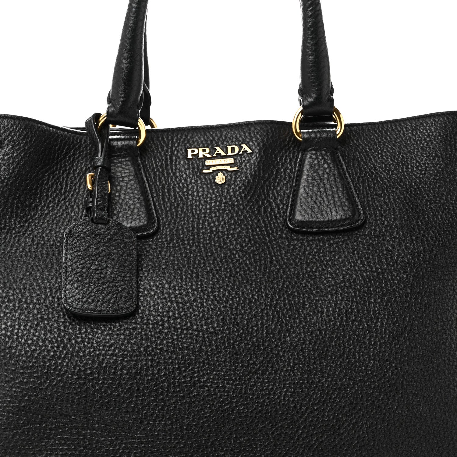 Prada Vitello Daino Tote Black 7 of 9