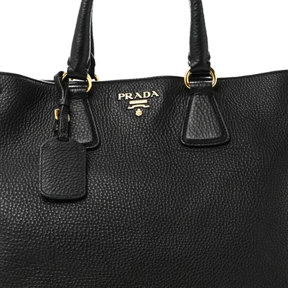 Prada Vitello Daino Tote Black 7 of 9