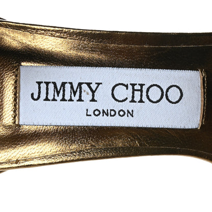 Jimmy Choo Metallic Lurex Perspex Mayner 130 Platform Sandals 35.5 Gold Clear 6 of 7