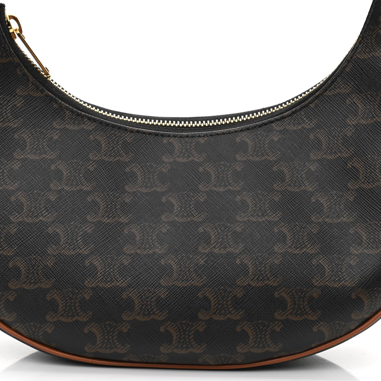 Celine Triomphe Canvas Calfskin Ava Shoulder Bag Tan 9 of 11