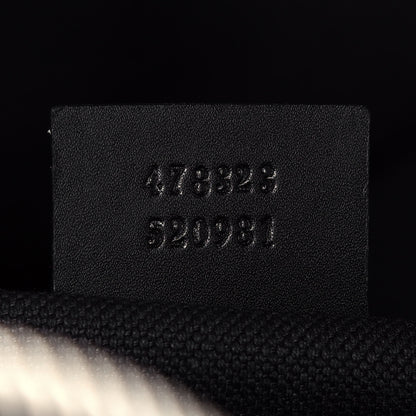 Gucci Soft GG Supreme Monogram Appia Calfskin Web Large Carry On Duffle Bag Black Grey 7 of 15