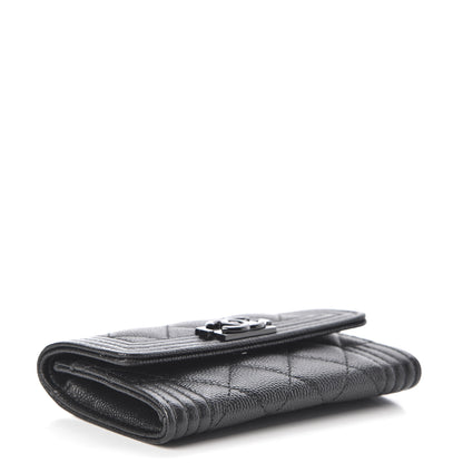 Chanel Caviar Quilted Boy Flap Card Holder So Black 4 of 9