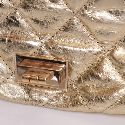 Chanel Metallic Aged Calfskin Quilted 2.55 Reissue 228 Flap Light Gold 8 of 19
