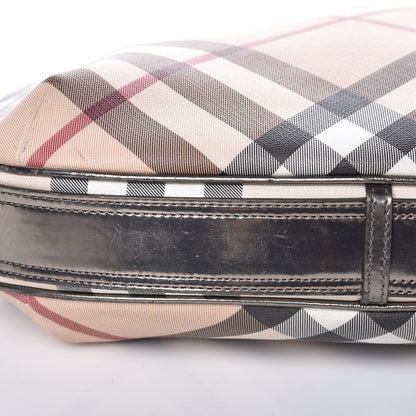 Burberry Patent Supernova Check Medium Barton Hobo Dark Nickel 9 of 13