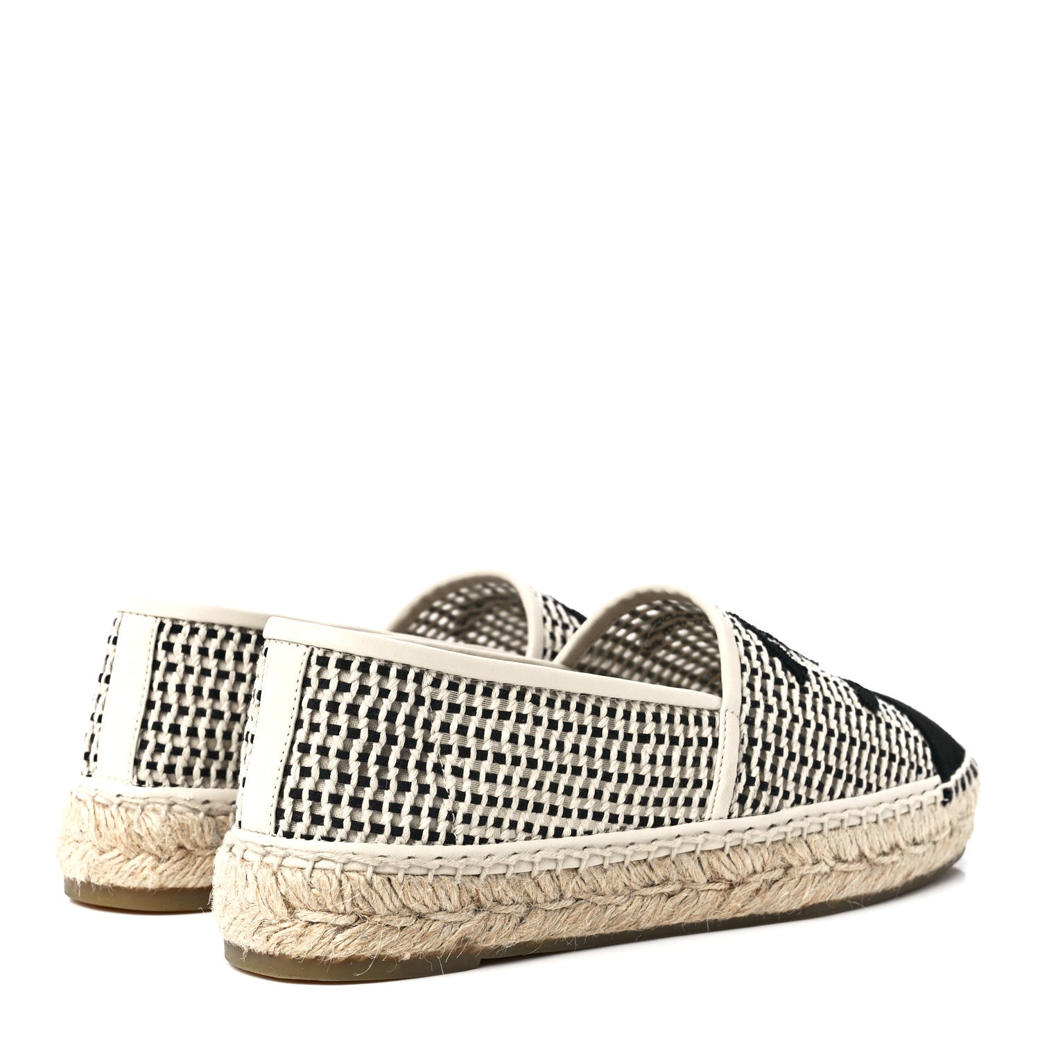 Chanel Mesh Grosgrain CC Espadrilles 39 Beige Black 4 of 9