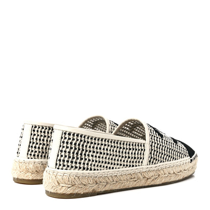 Chanel Mesh Grosgrain CC Espadrilles 39 Beige Black 4 of 9