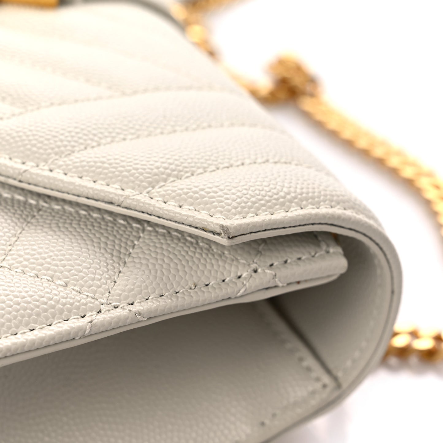 Grain De Poudre Textured Mixed Matelasse Triquilt Small Monogram Satchel Crema Soft