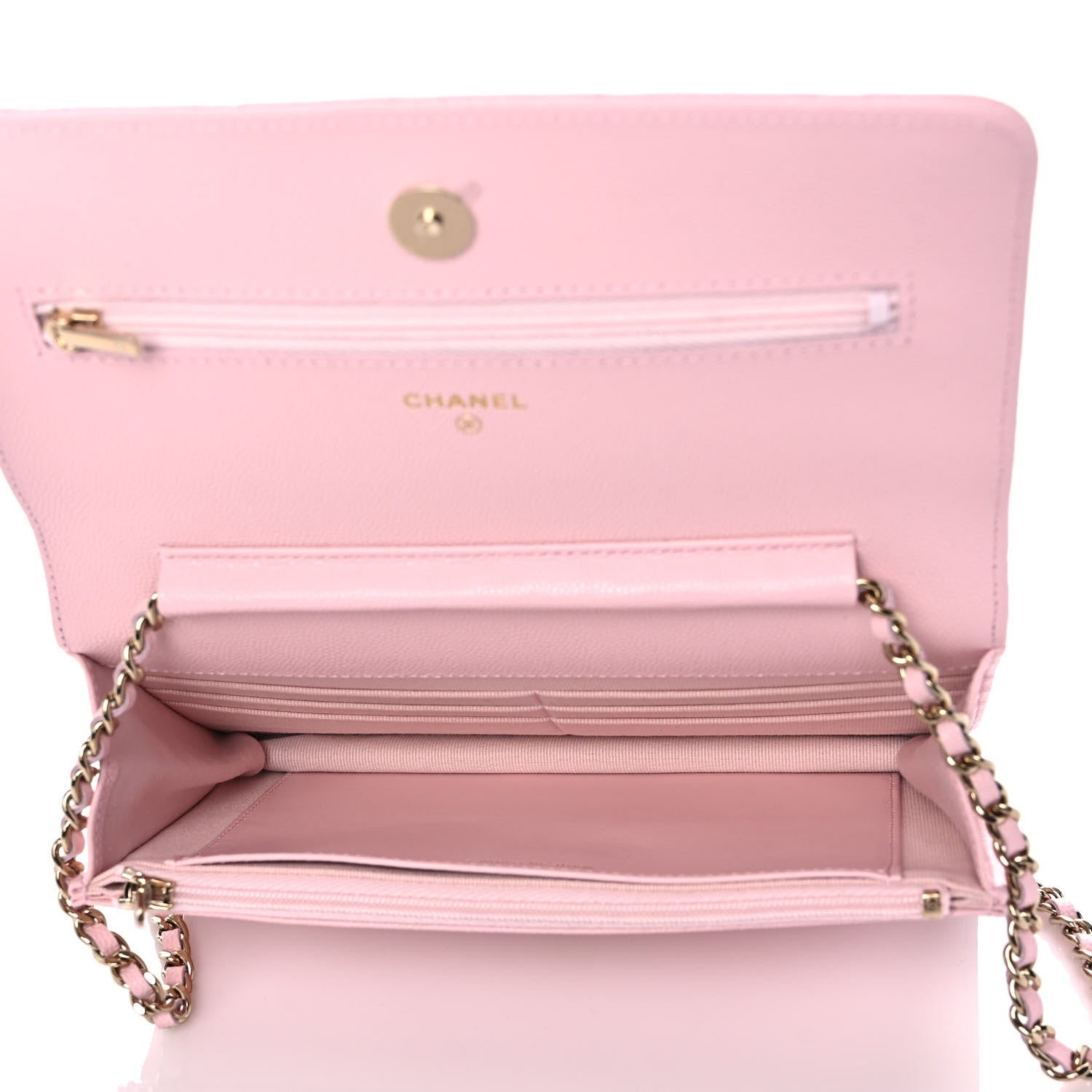 Chanel Caviar Quilted Wallet On Chain WOC Light Pink 4 of 11