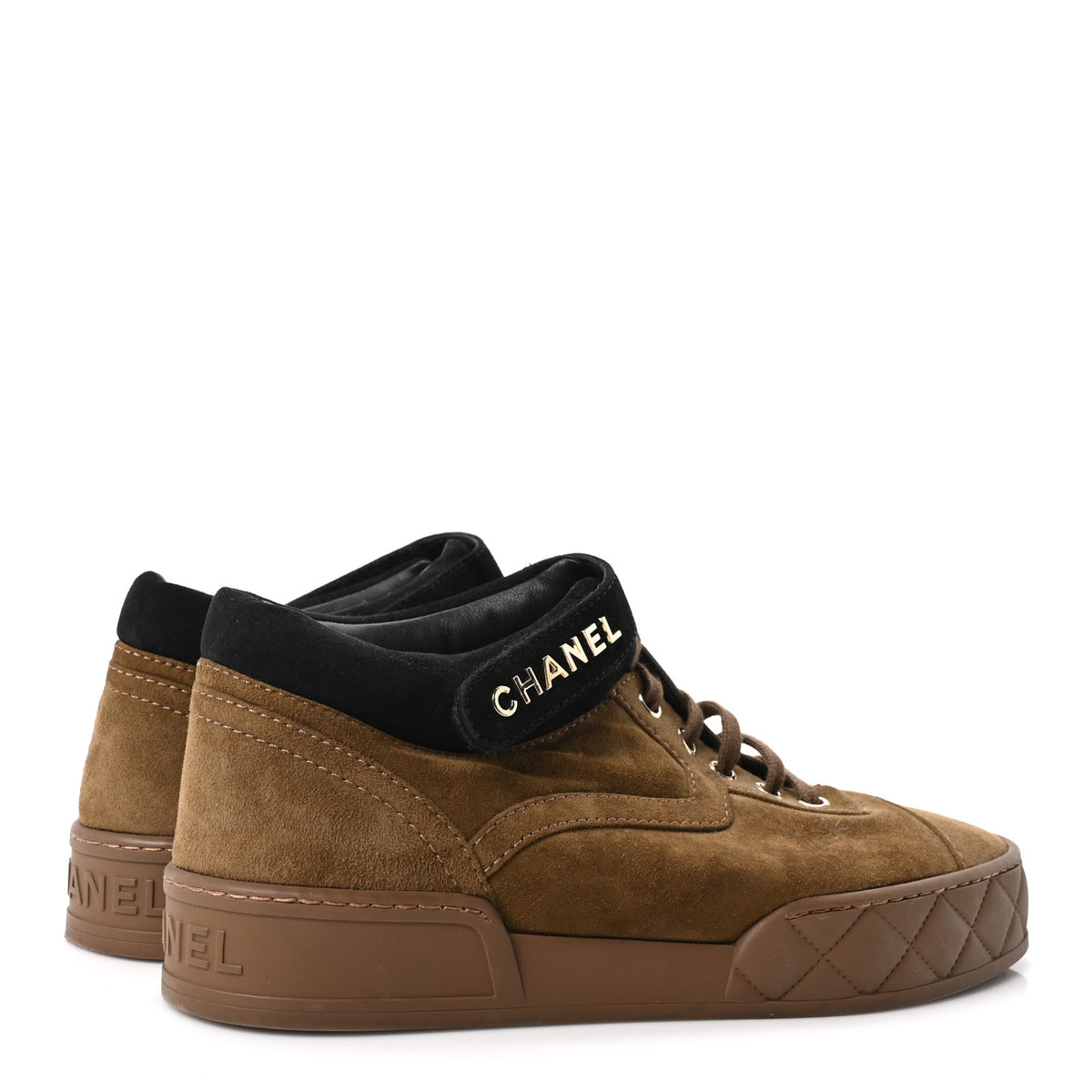 Suede Logo Low Top Sneakers  40 Brown Black