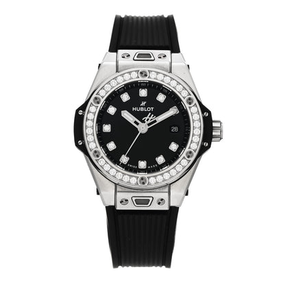 Hublot Stainless Steel Rubber Diamond Bezel 33mm Big Bang One Click Automatic Watch Black 485.SX.1270.RX 1 of 5