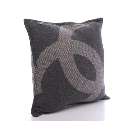Chanel Merino Wool Cashmere CC Pillow Black Pink 3 of 8