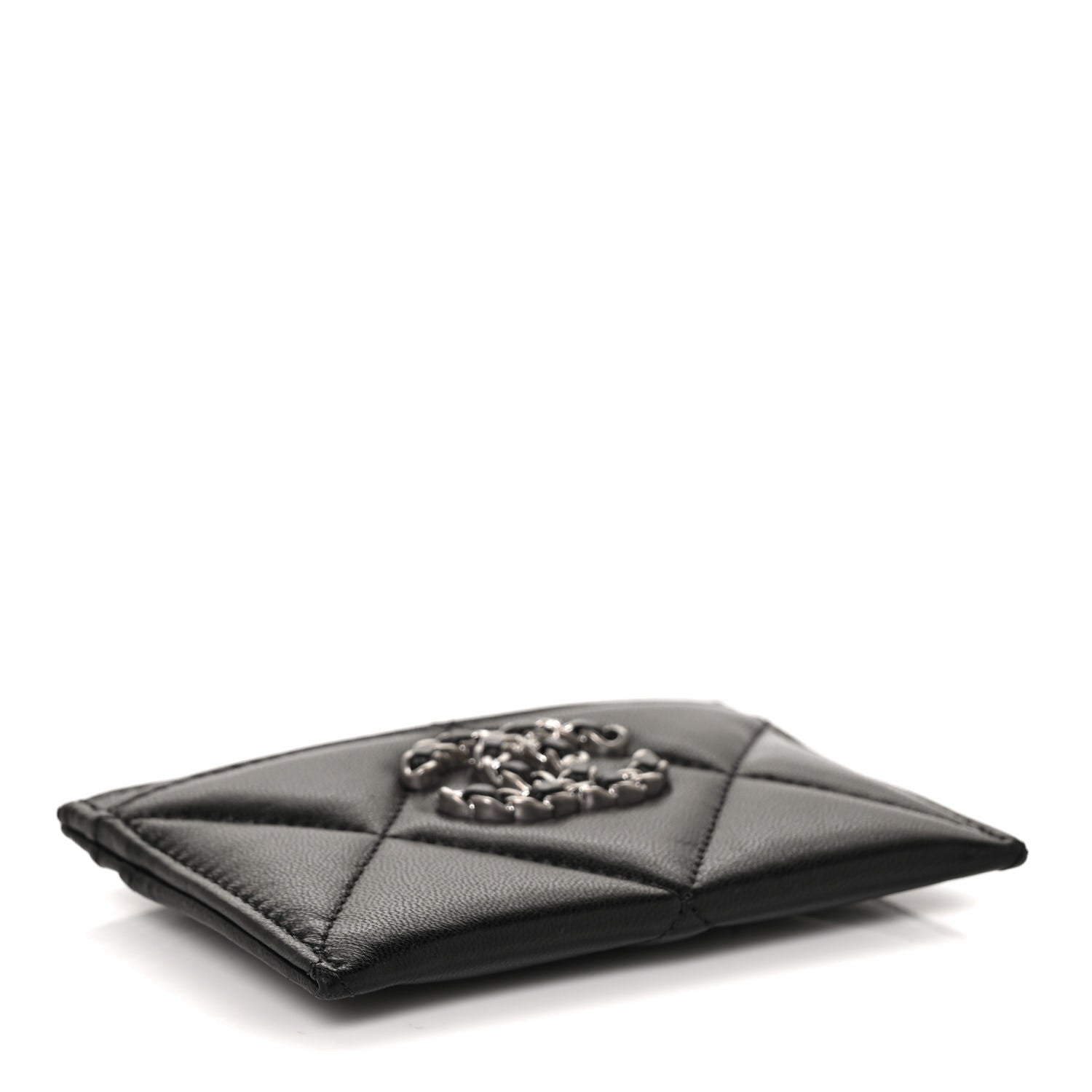 Chanel Lambskin Quilted Chanel 19 Card Holder Black 4 of 10