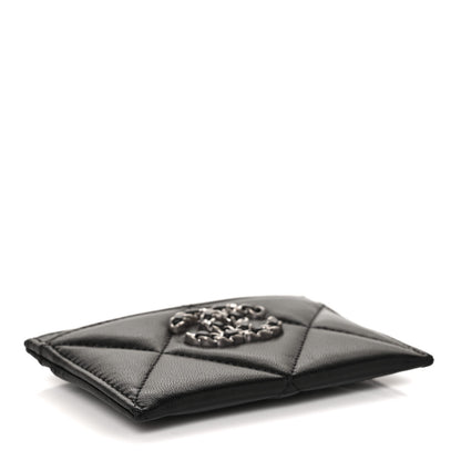 Chanel Lambskin Quilted Chanel 19 Card Holder Black 4 of 10