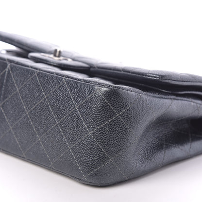 Chanel Metallic Caviar Quilted Jumbo Double Flap Dark Grey 7 of 11