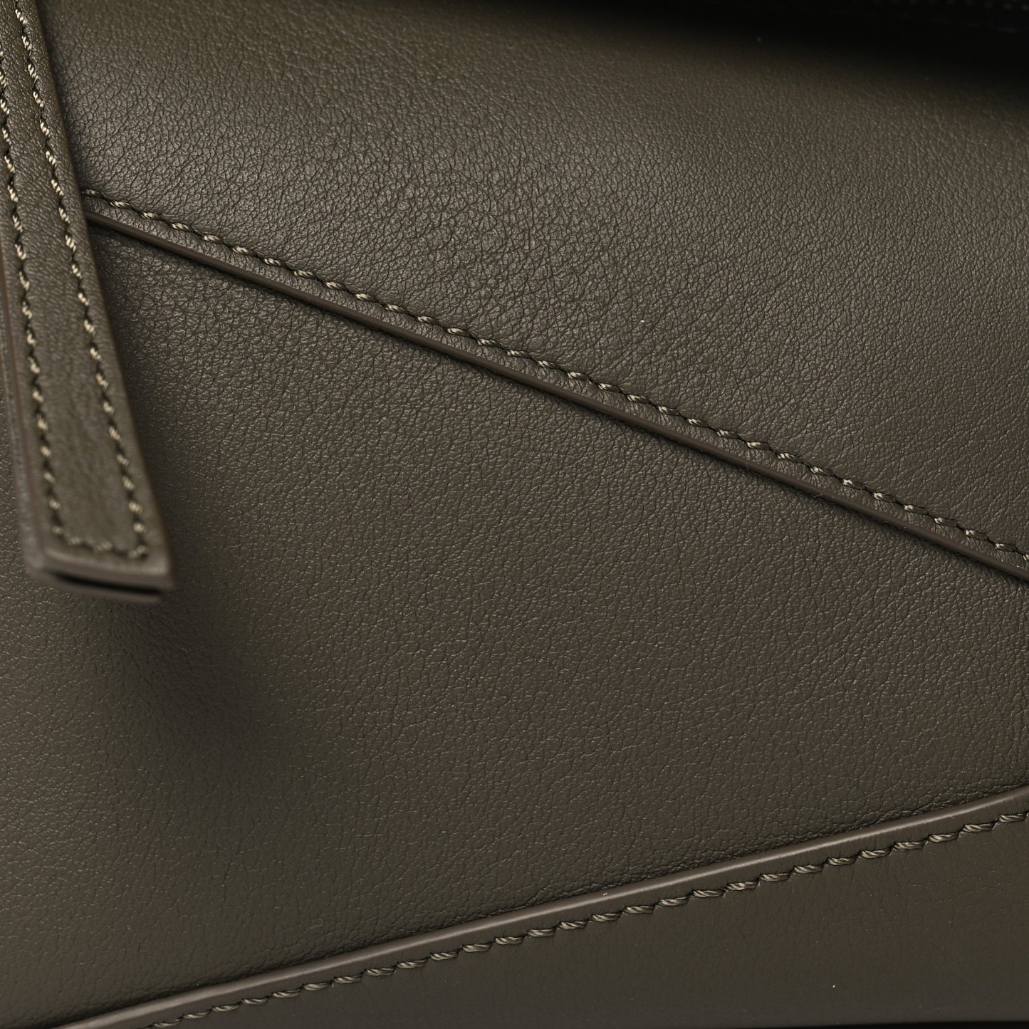 Calfskin Mini Puzzle Edge Bag Khaki Green