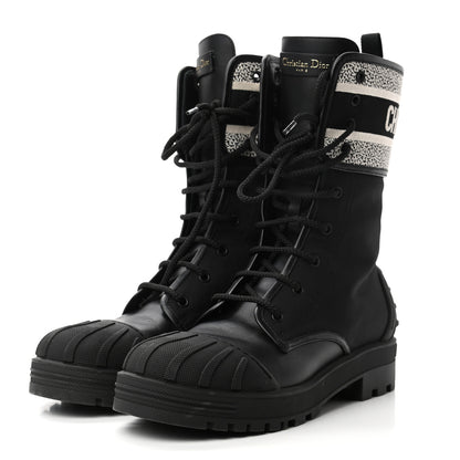 Christian Dior Calfskin Technical Fabric D-Major Ankle Boots 40 Black White 3 of 7