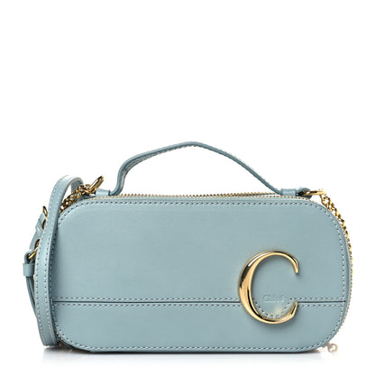 Chloe Shiny Calfskin Mini Vanity C Bag Faded Blue 1 of 9