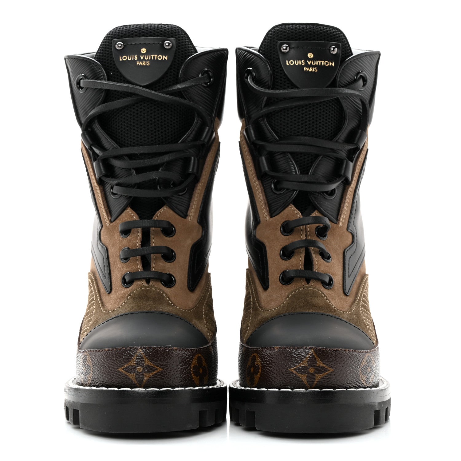 Louis Vuitton Suede Calfskin Monogram Star Trail Ankle Boots 37 Khaki 2 of 10