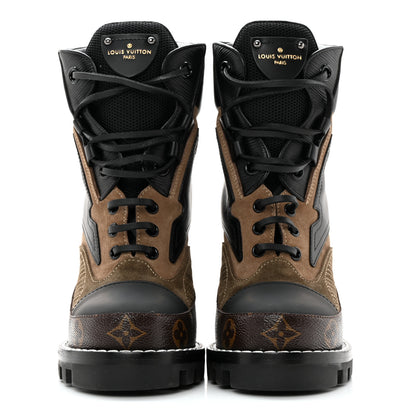 Louis Vuitton Suede Calfskin Monogram Star Trail Ankle Boots 37 Khaki 2 of 10