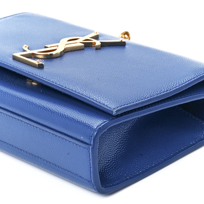 Saint Laurent Grain De Poudre Small Classic Monogram Kate Satchel Royal Blue 11 of 13