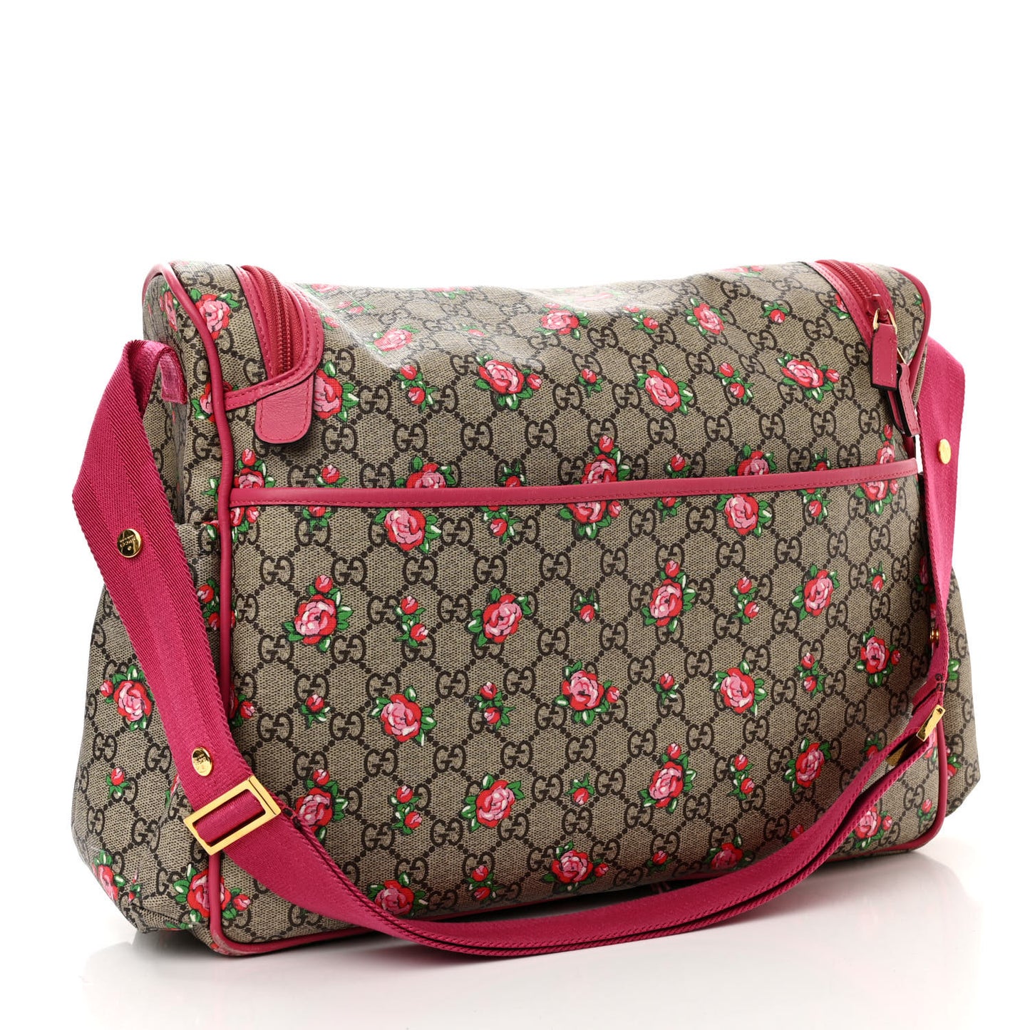 GG Supreme Monogram Rose Bud Diaper Bag Pink