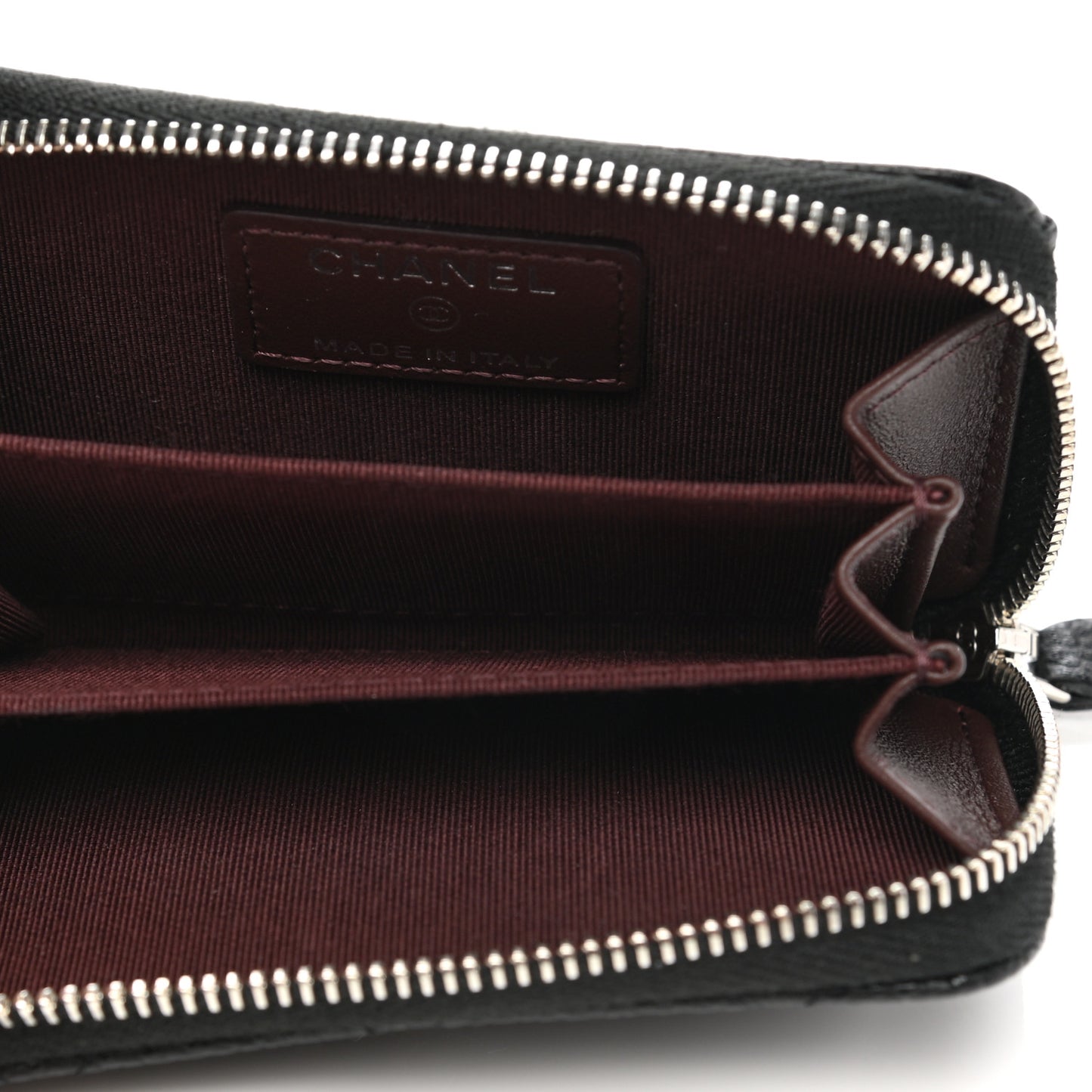Caviar Quilted Zip Coin Purse Black