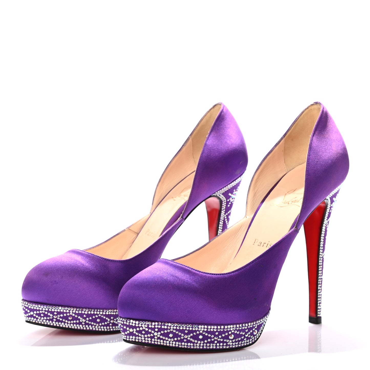 Satin Strass Eugenia 140 Pumps 39.5 Purple