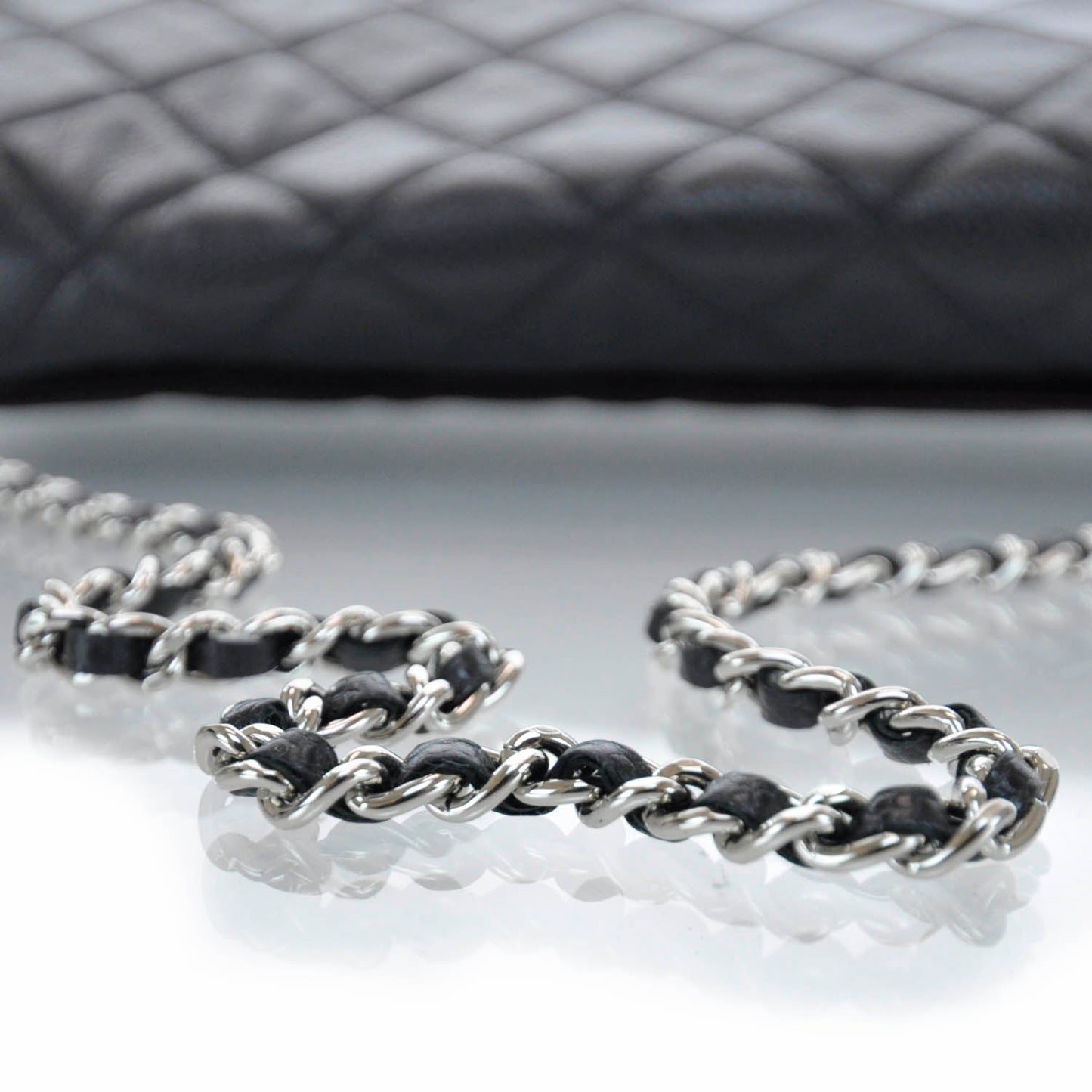 Caviar Quilted Clutch Flap Bag Black