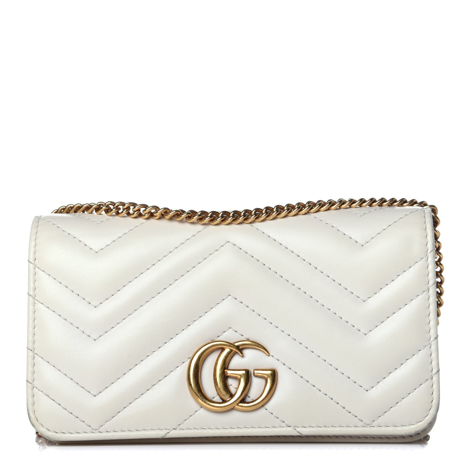Gucci Calfskin Matelasse GG Marmont Mini Bag White 1 of 9