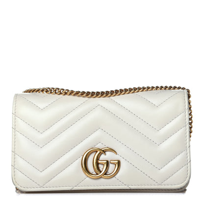 Gucci Calfskin Matelasse GG Marmont Mini Bag White 1 of 9