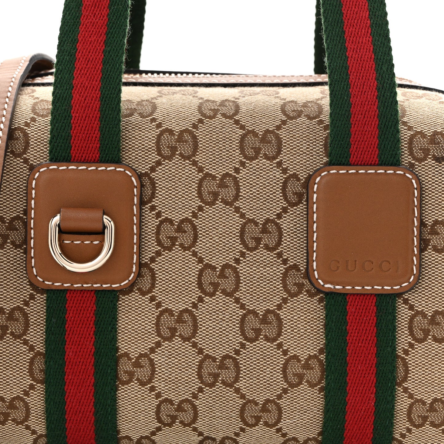 GG Supreme Web Mini GG Top Handle Bag Beige Ebony Dark Brown