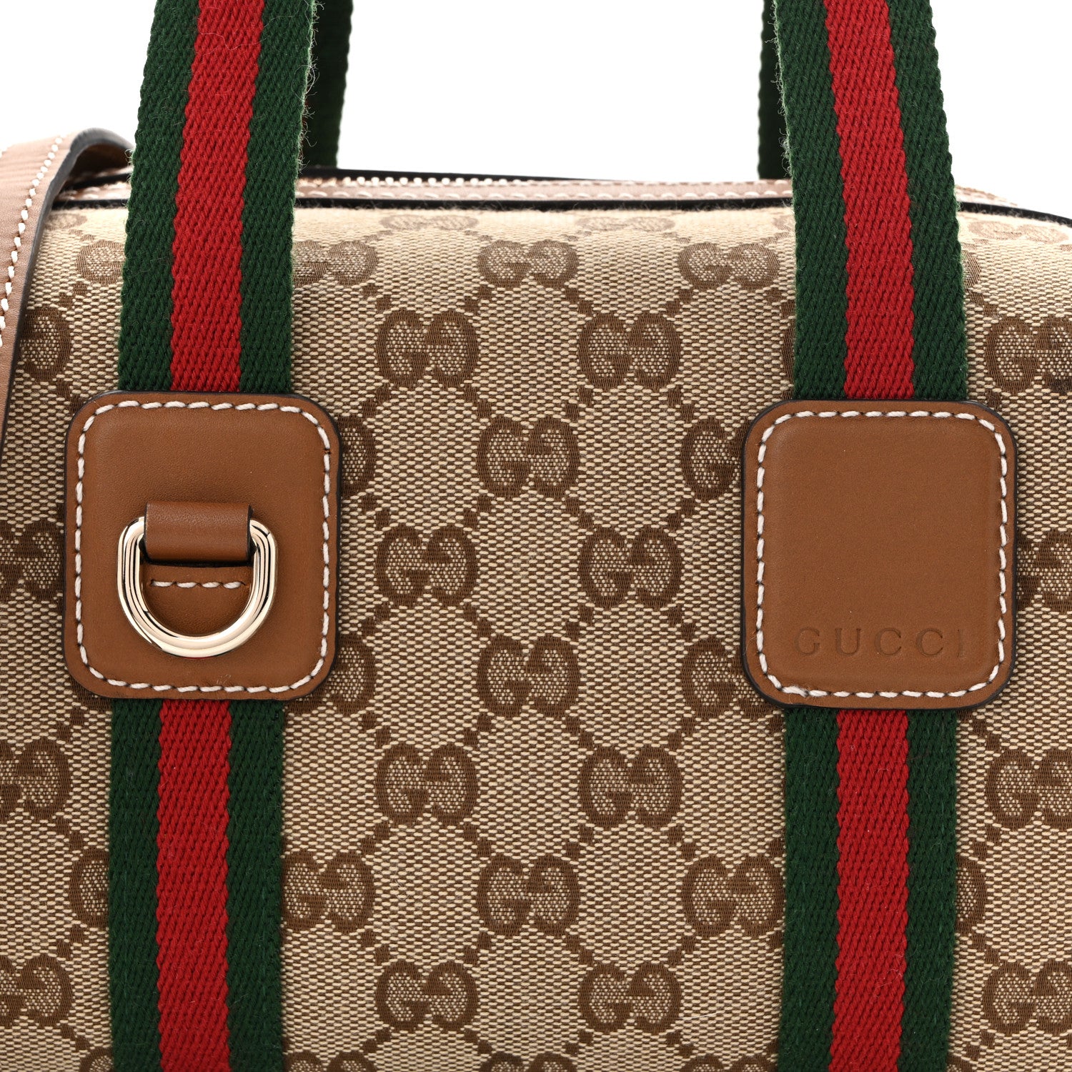 Gucci GG Supreme Web Mini GG Top Handle Bag Beige Ebony Dark Brown 8 of 10