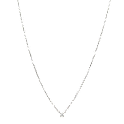 Tiffany Platinum Diamond .12ct Lucida Pendant Necklace 1 of 5