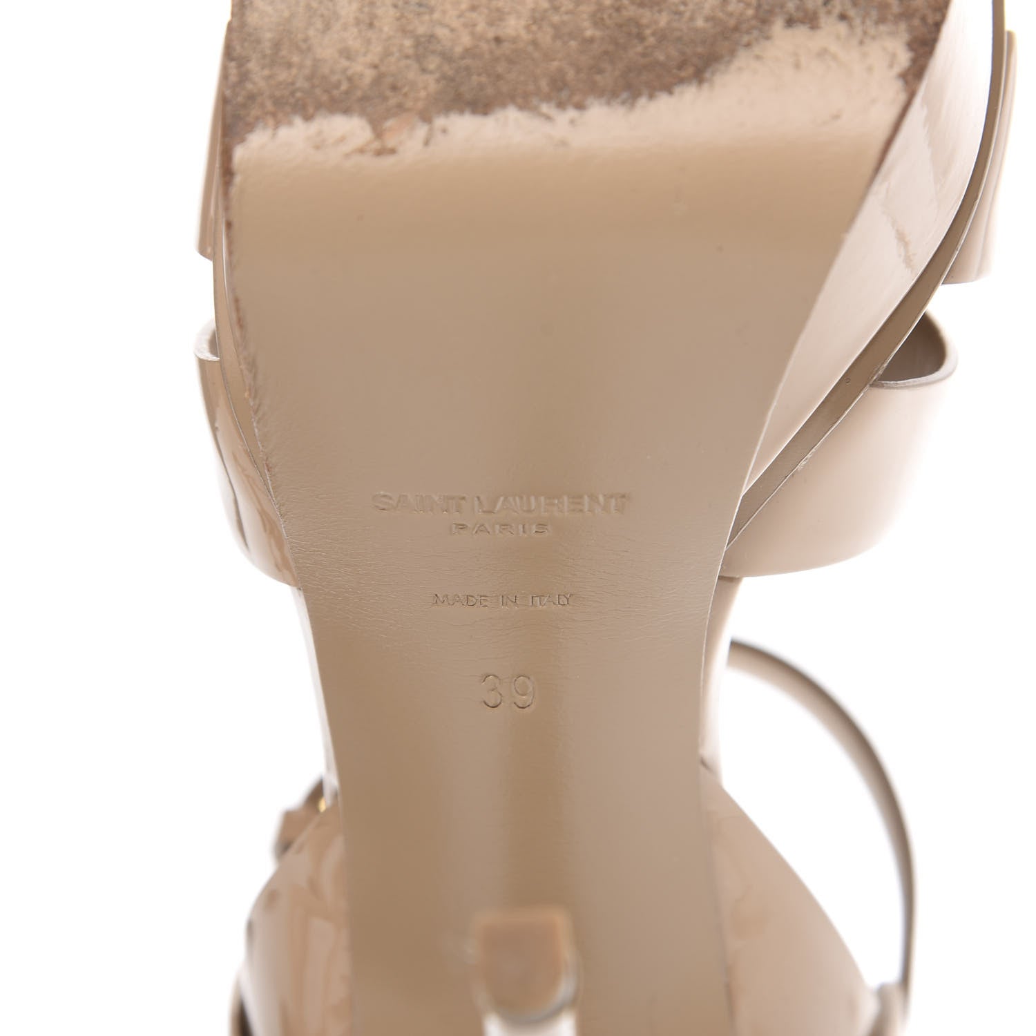 Saint Laurent Patent Tribute 105 Platform Sandals 39 Nude Powder 7 of 10