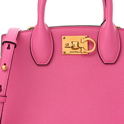 Salvatore Ferragamo Hammered Calfskin Small The Studio Box Bag Hot Pink 11 of 12