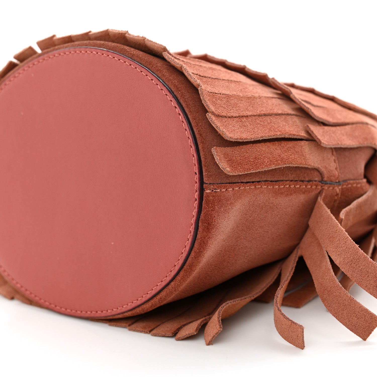 Burberry Suede Fringe Mini Bucket Bag Russet Pink 11 of 11
