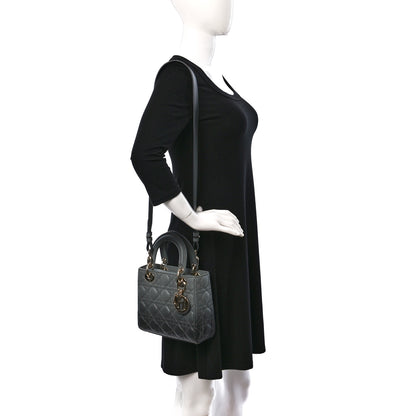 Christian Dior Lambskin Cannage Gradient Small My ABCDior Lady Dior Grey 2 of 11