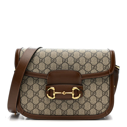 Gucci GG Supreme Monogram Horsebit 1955 Shoulder Bag Beige Brown Sugar 1 of 13