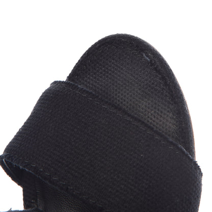 Chanel Canvas Heart CC Wedge Sandals 36.5 Black 17 of 18