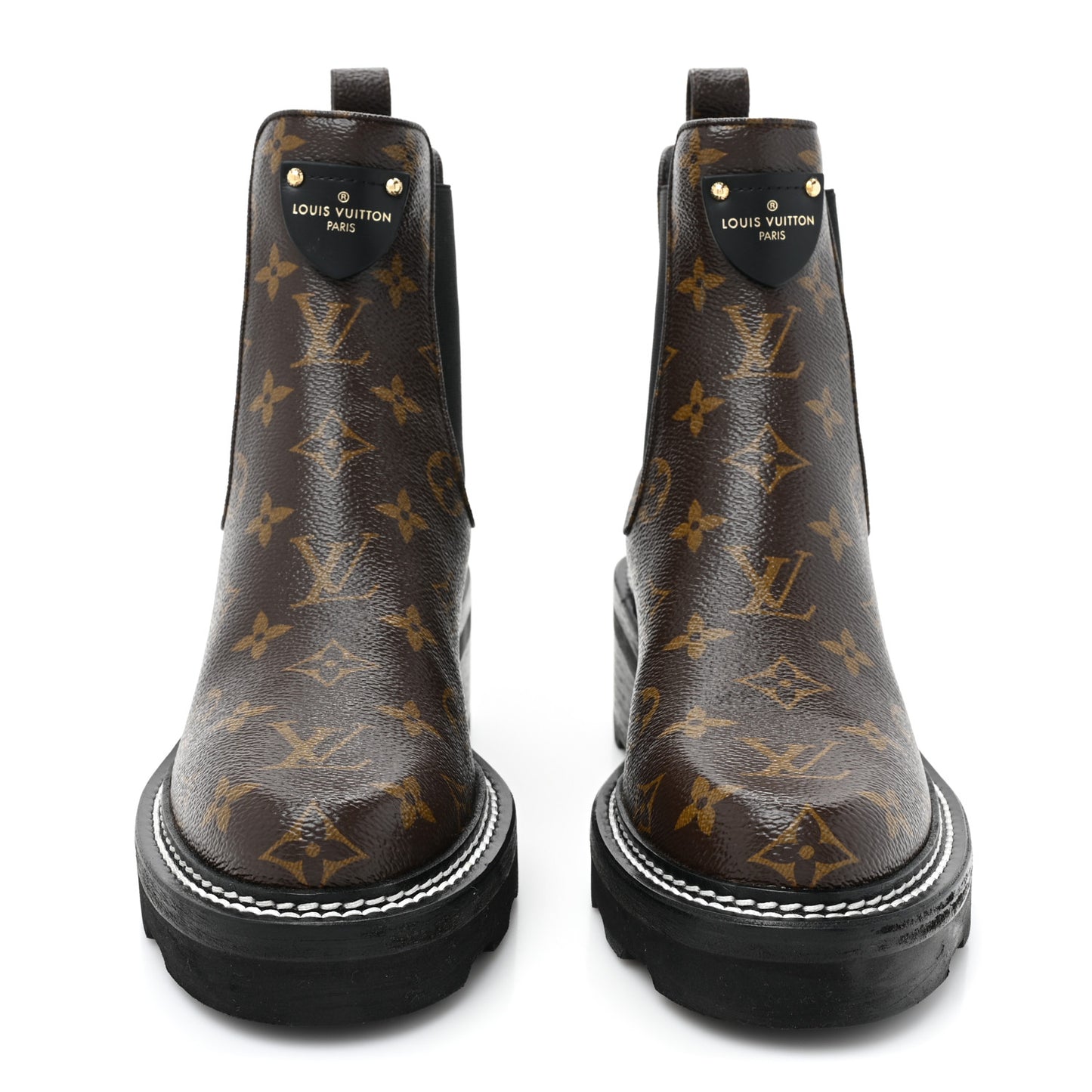 Patent Monogram LV Beaubourg Ankle Boots 37.5 Black