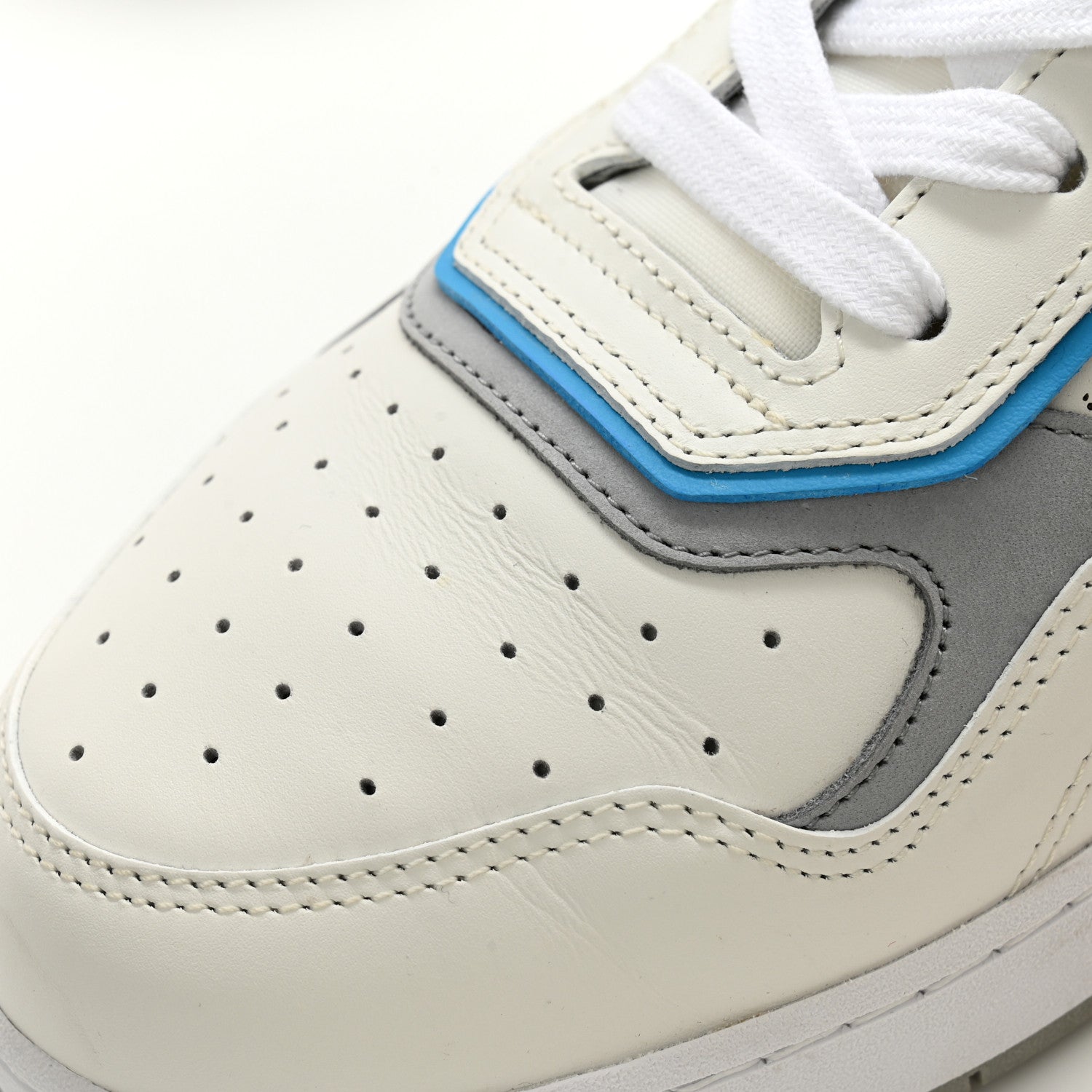 Christian Dior Smooth Calfskin Oblique Galaxy Perforated Mens B27 Low Top Sneakers 44 Beige Blue 9 of 11