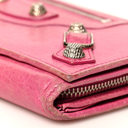 Balenciaga Agneau Giant 12 Silver Hardware Continental Zip Around Wallet Cyclamen 11 of 16