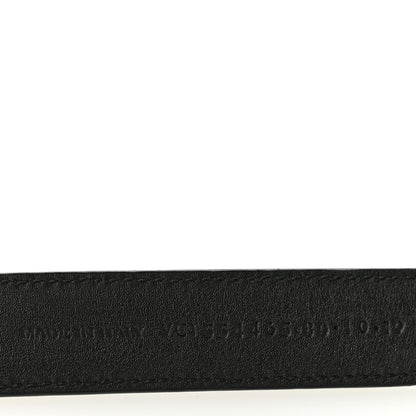 Saint Laurent Suede Monogram Cassandre Extra Thin Square Buckle Belt 80 32 Black 6 of 8