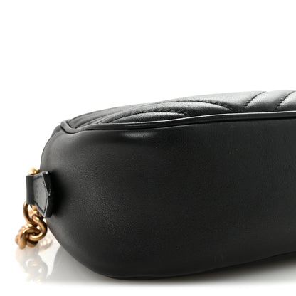 Gucci Calfskin Matelasse Small GG Marmont Chain Shoulder Bag Black 9 of 10