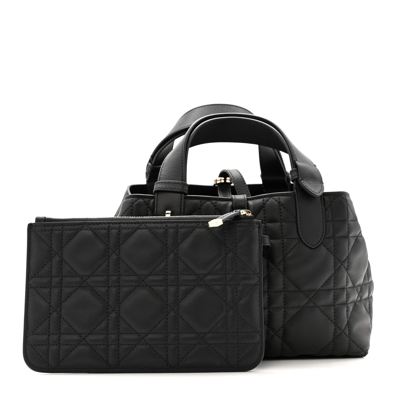Christian Dior Calfskin Macrocannage Small Toujours  Black 3 of 13