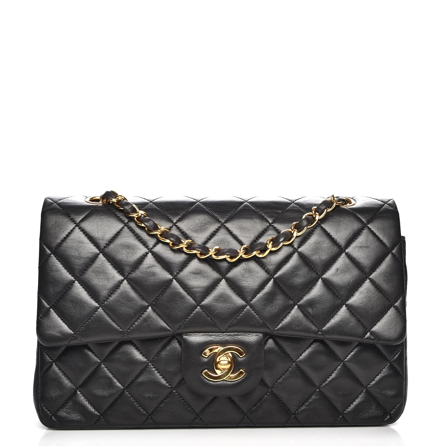 Chanel Lambskin Quilted Medium Double Flap Black 1 of 8