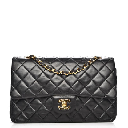 Chanel Lambskin Quilted Medium Double Flap Black 1 of 8