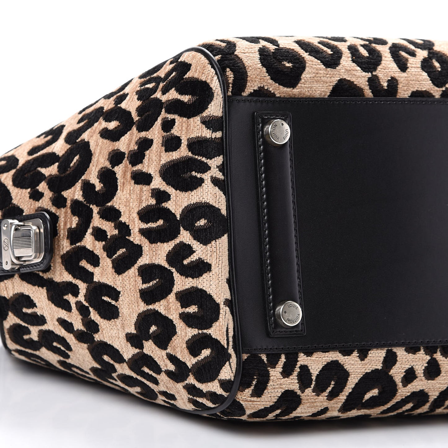 Jacquard Velvet Leopard Print Stephen Sprouse North South Bag Black