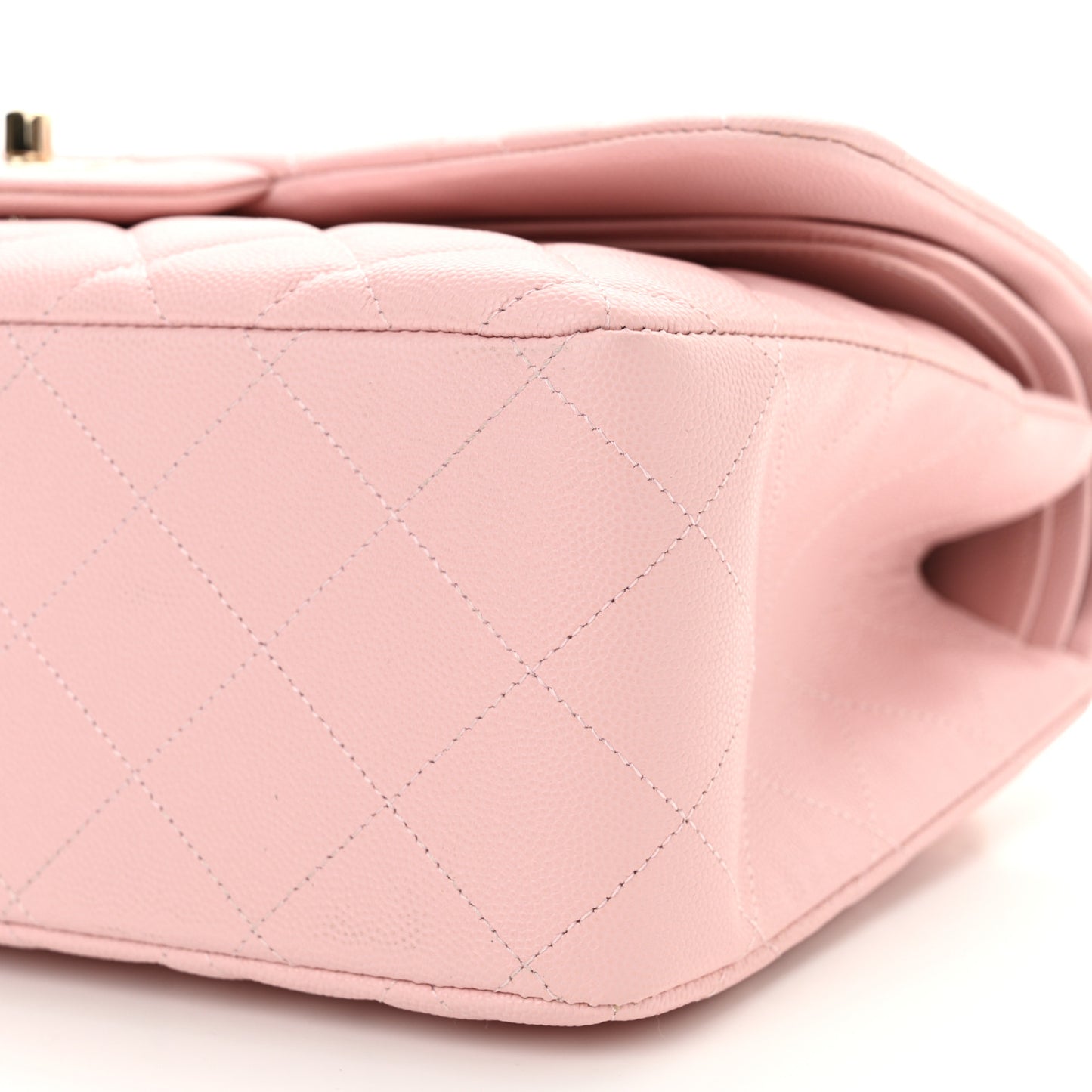 Caviar Quilted Jumbo Double Flap Light Pink